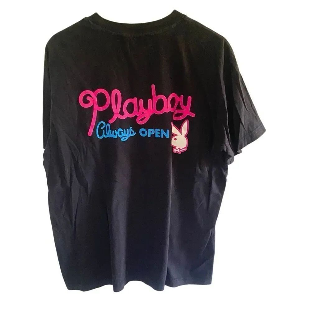 Playboy always open by PacSun size medium black, pink, short sleeve shirt men’s